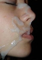 Струи спермы на лицах мокрощелок 36 фото