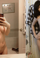 В ванной комнате молодая дева показывает себя в голом виде 19 фотография