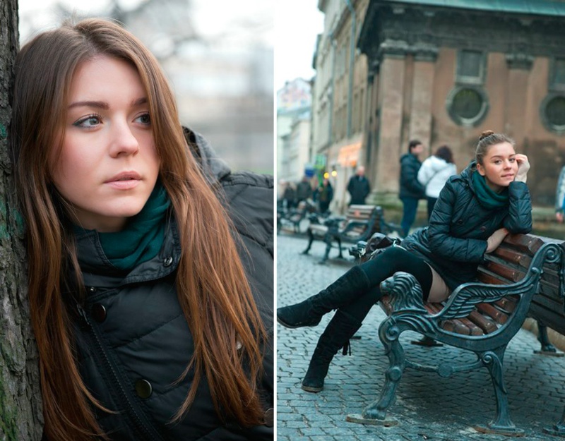 Молодая модель украшает сиськами разные фоны 2 фотография