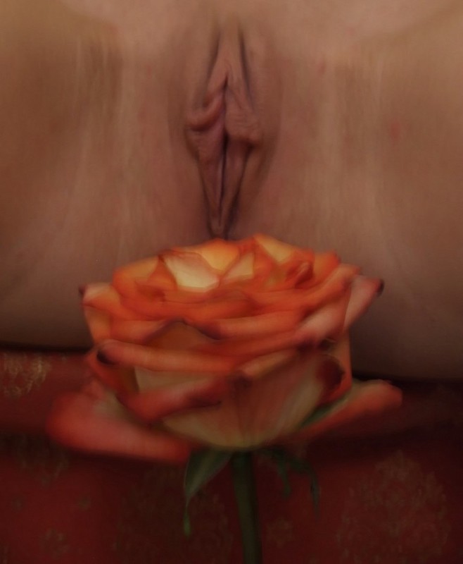 Краля положила розу на аккуратный лобок 13 фотография