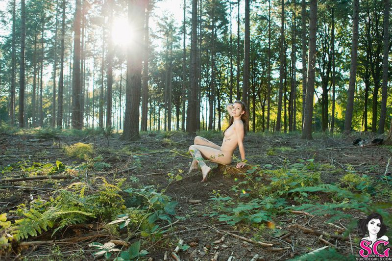Милашка вышла с утра в лес чтобы там догола раздеться 38 фотография