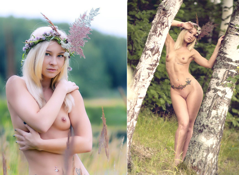 Милая блондинка работает моделью в эротическом журнале 12 фотография