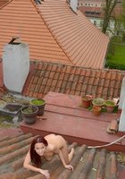 Голая телка залезла на крышу дома 5 фотография