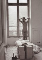 Милла Йовович скинула одеяло и красуется стоячими сосками у окна 12 фото