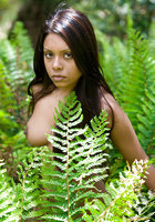 Смуглая девушка разделась догола на лесной тропинке 16 фотография